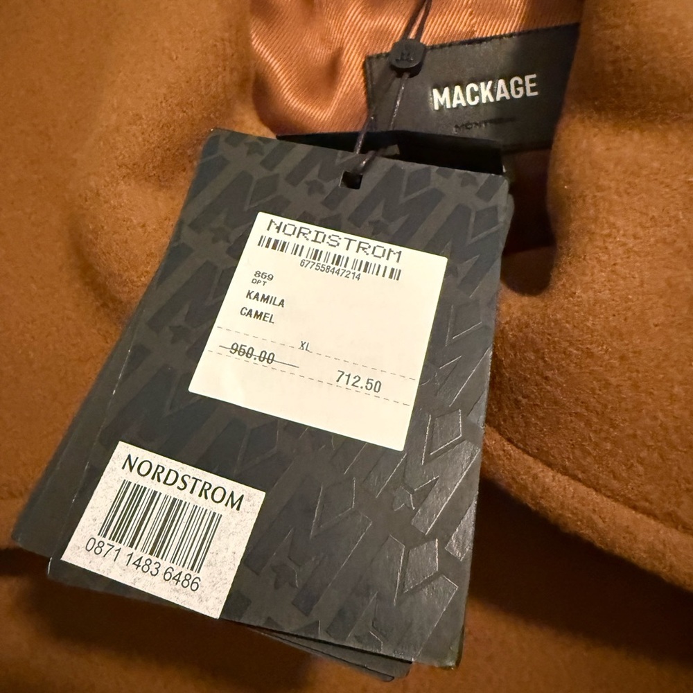 Mackage Tan Kamila Wool Coat - Picture 2 of 7